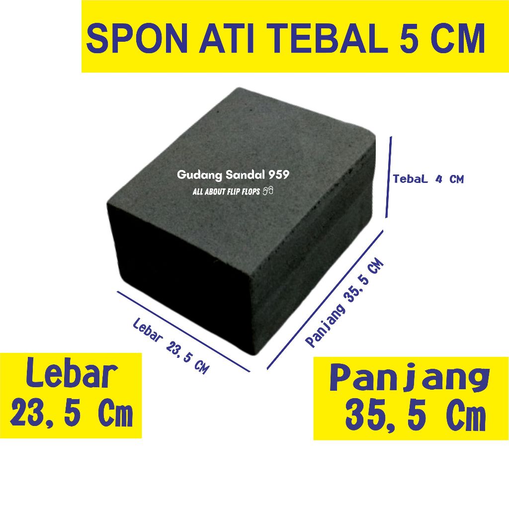 SPON ATI / BUSA ATI / SPON EVA TEBAL 5 CM WARNA HITAM UKURAN 23,5 CM X 35,5 CM