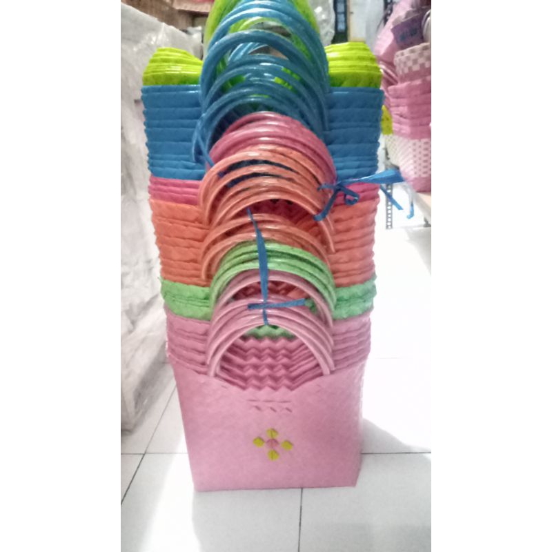 

60pcs tas anyaman kowak polos uk 24x20x20