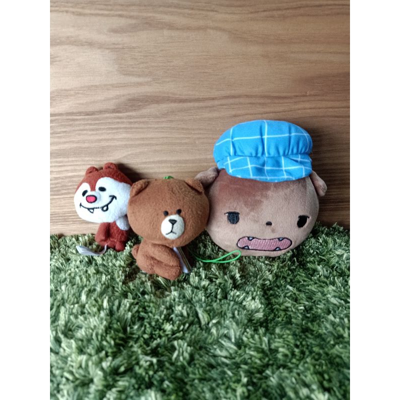 Boneka Ganci Japan Disney Sega Dale, Line Brown, Kepala detective Mochi Mochi