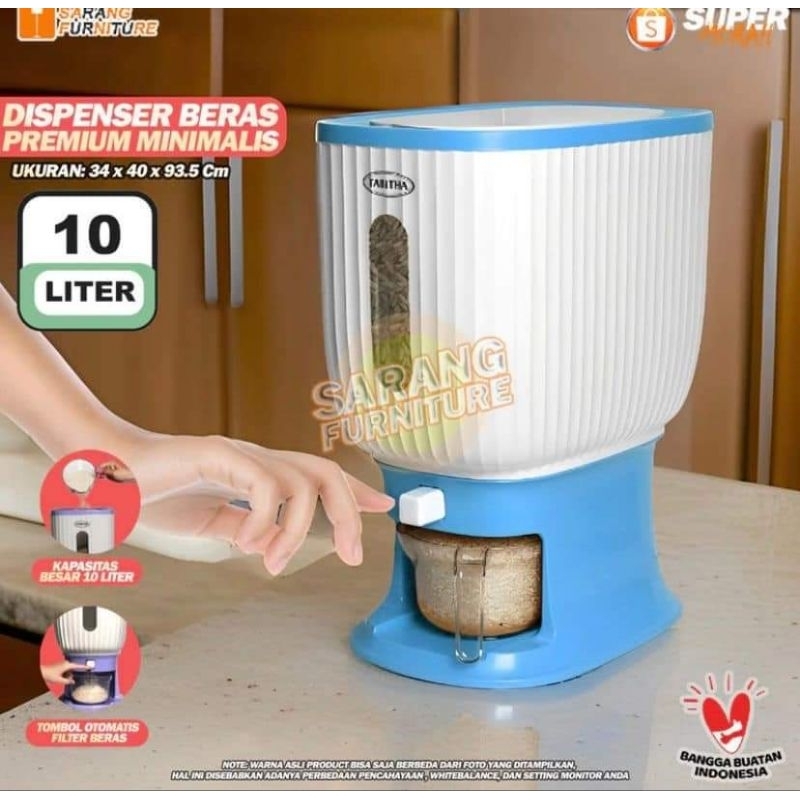 dispenser beras 10liter tabitha zora