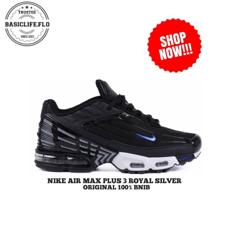 (BSL) Nike AirMax Plus 3 Royal Silver Original 100% BNIB