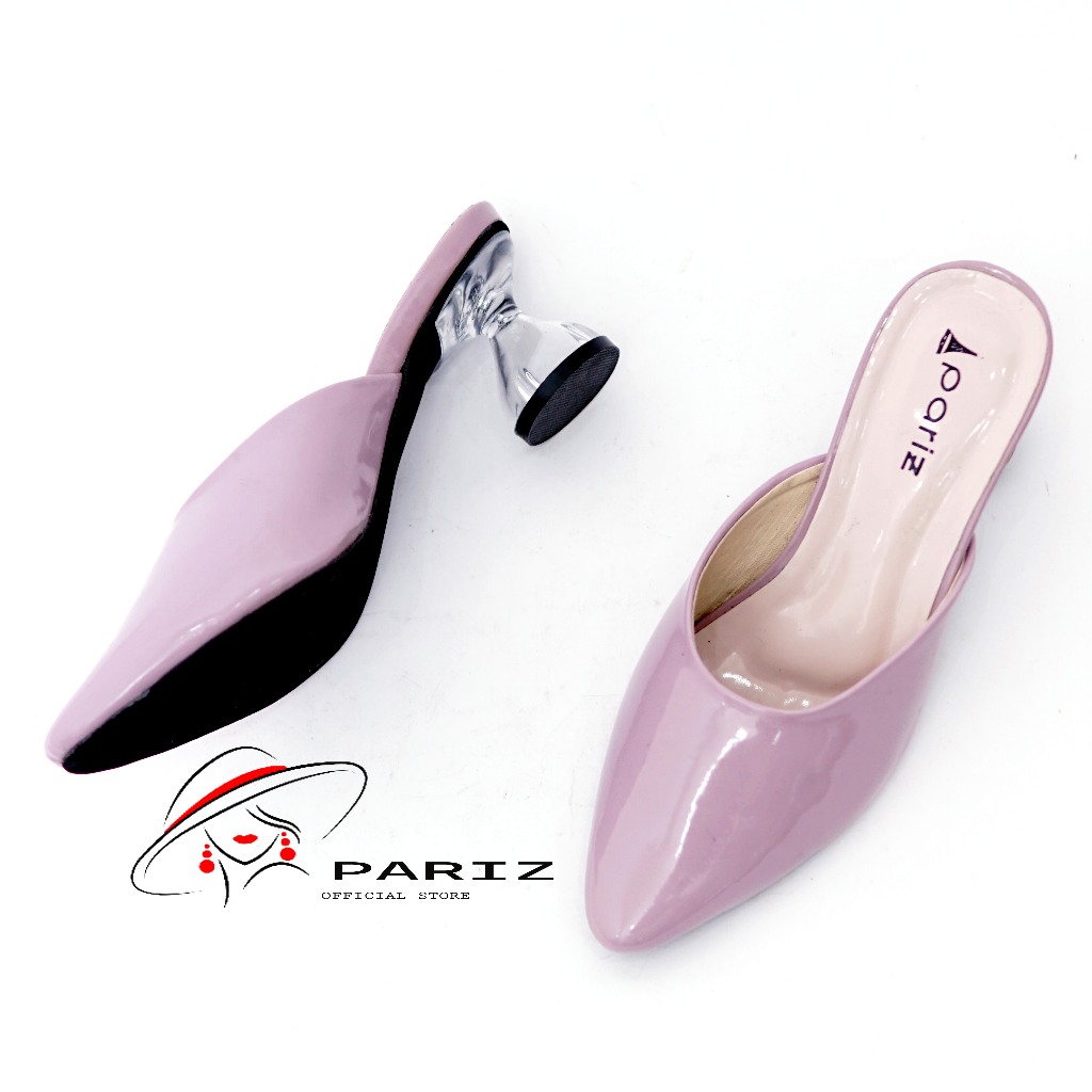 Sandal Selop Heels Wanita Hak Kaca