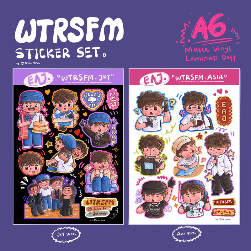 

[READY STOCK] eaJ WTRSFM Sticker Kiss Cut A6