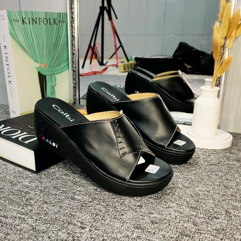 Maulana Fashion-Promo Big Sale Sandal Wedges Wanita Model Baru 2024 / Sendal Hak Tinggi Selop Blingb