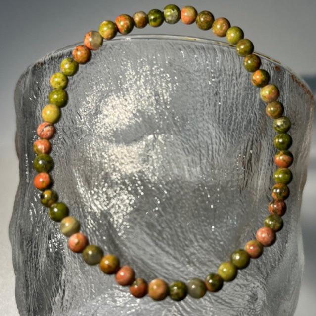 Gelang batu alam asli unakite 4mm unakite bracelet 4 mm grlang batu alam natural no treatmen Gelang 