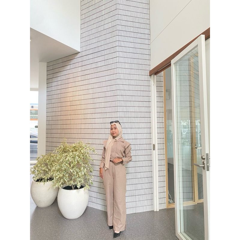 Queen Set ( One Set Linen Setelan Celana & Tunik Wanita )