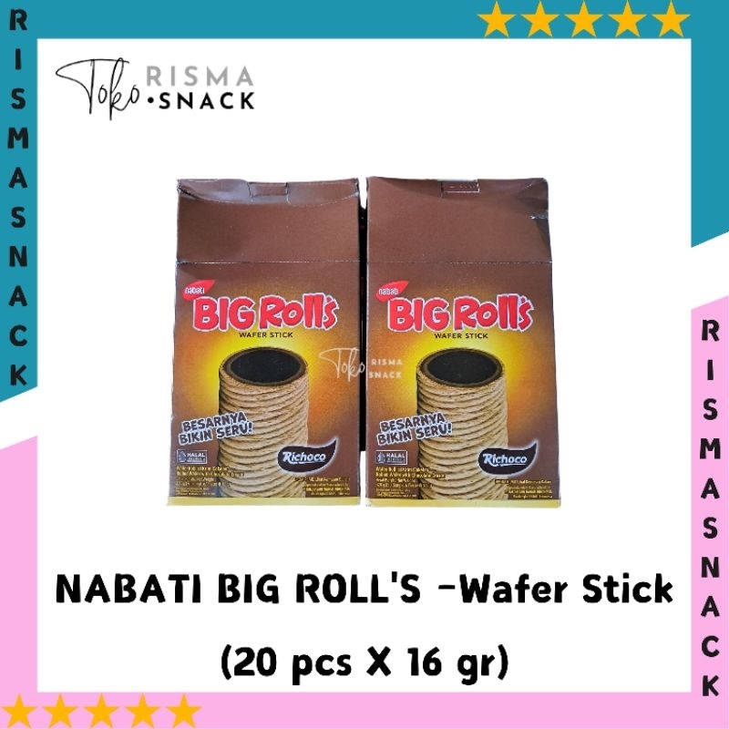 

Nabati Big Roll's Wafer Stick Roll kemasan (20pcs x 16gr)