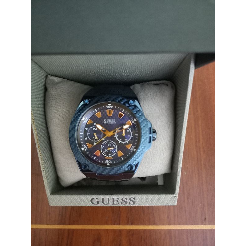 JAM TANGAN PRIA NAVY GUESS ORIGINAL STORE WATCH MAN JAM TANGAN GUESS BIRU TUA