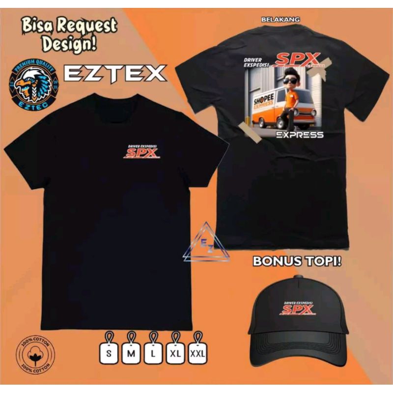KAOS DRIVER EKSPEDISI SPX EXPRESS BONUS TOPI KAOS KURIR