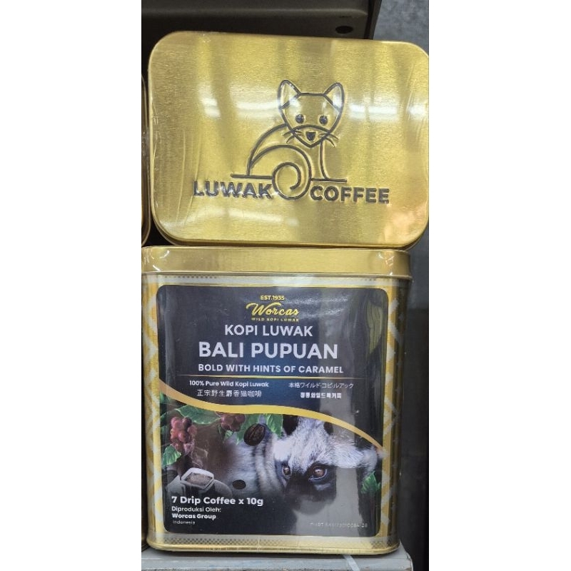 

Kopi Luwak Bali Pupuan Tin Can WORCAS Pure Kopi Luwak Bali Pupuan Tin Can 7 Drip x 10g - HM.