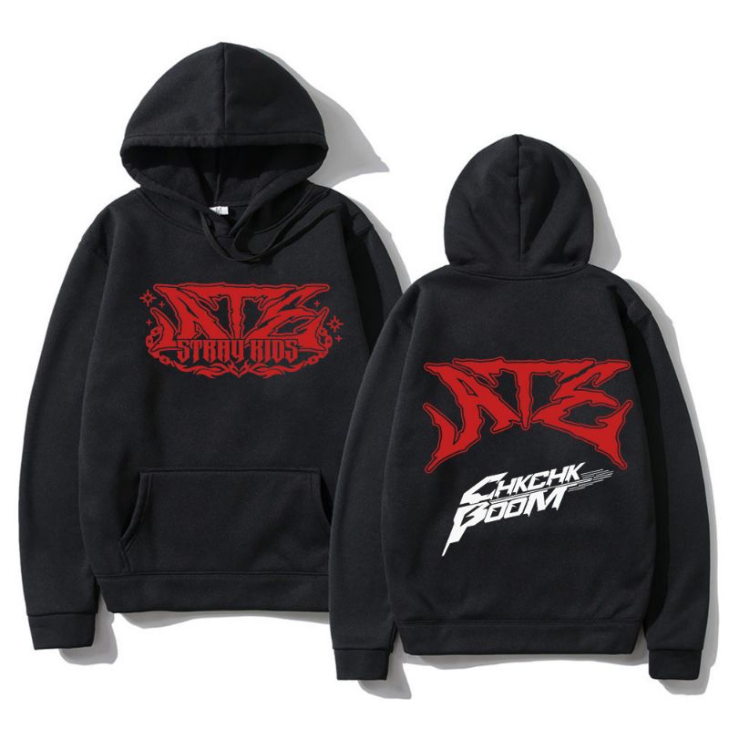 Hoodie Jumper Stray kids ATE Oversize Kpop Changbin Felix Seungmin Hoodie Resleting Stray Kids Ate M