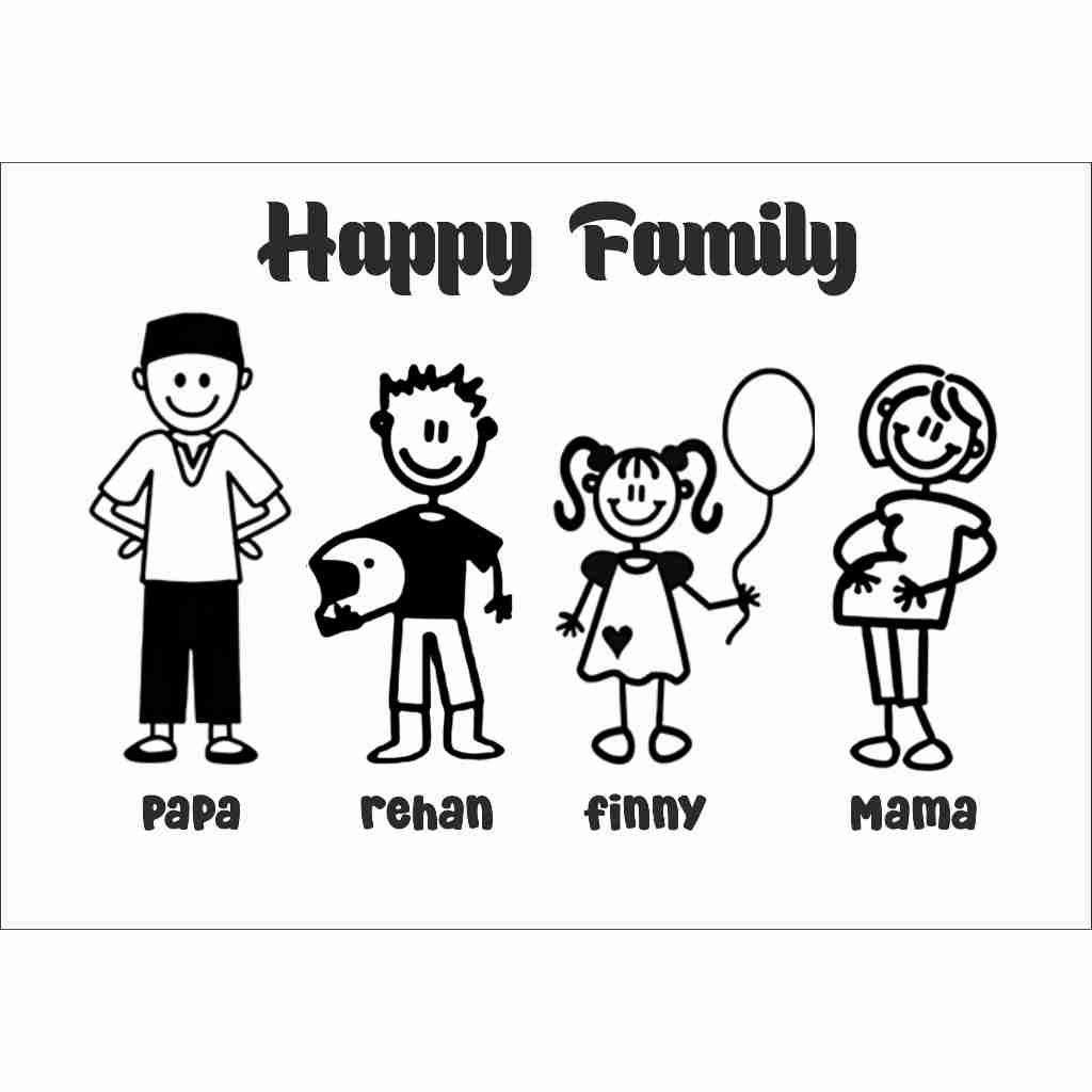 Stiker Kaca Mobil Happy Family