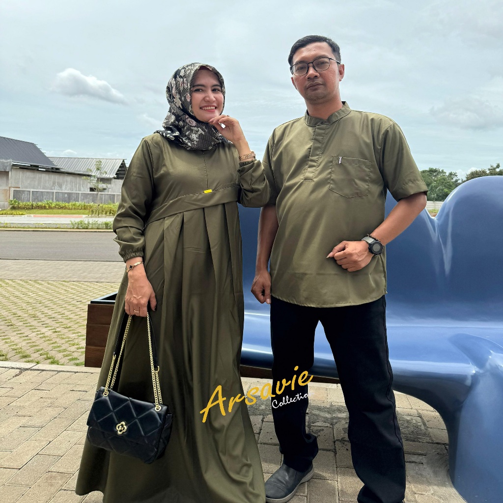 Set Couple Gamis Toyobo dan Koko Toyobo Model Simple Elegant