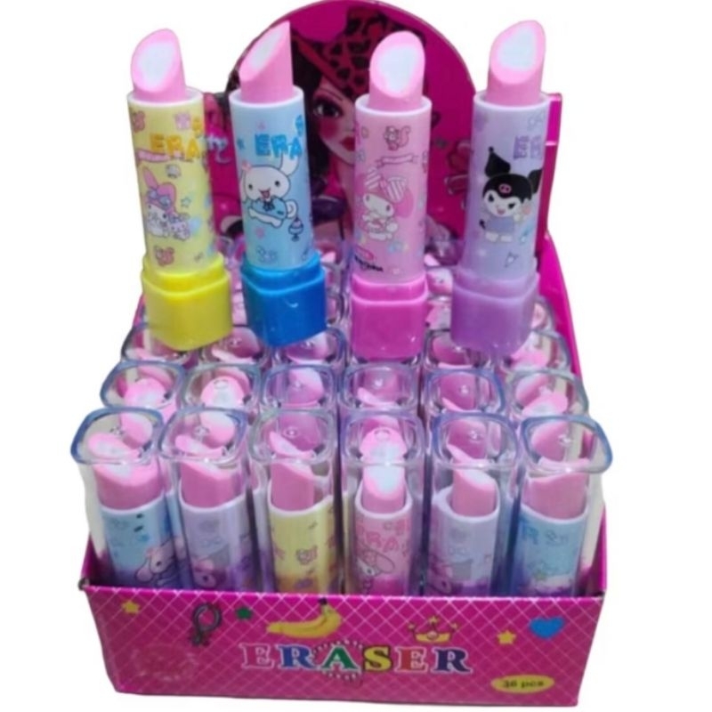 

Penghapus model lipstik SANRIO, karakter anak per pcs / Stip lipstik sanrio, karakter fancy / Penghapus lipstik model putar