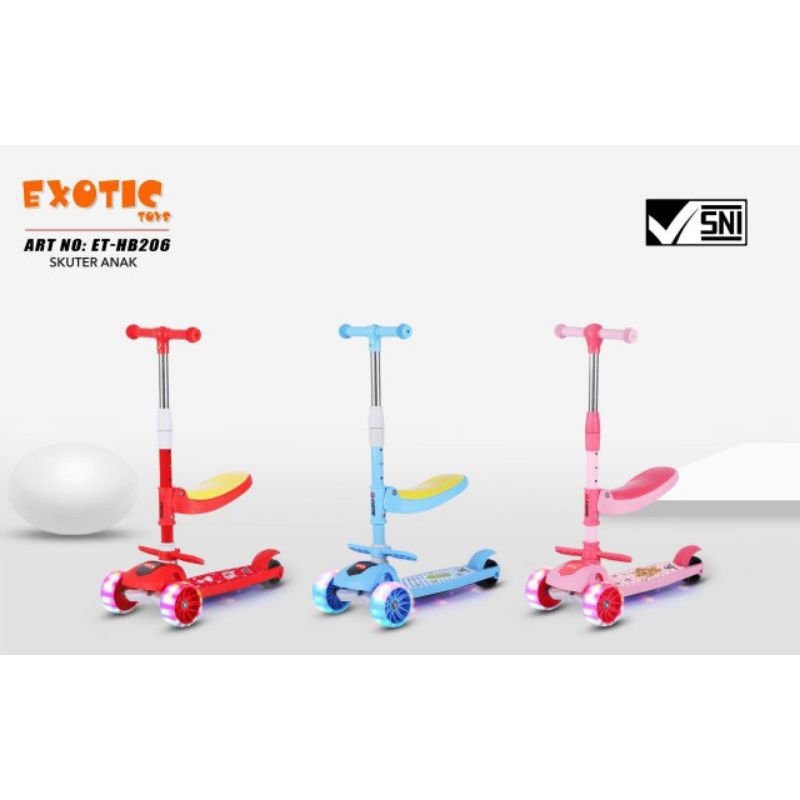 Skuter Anak ET HB 206 Scooter Exotic ada Dudukan