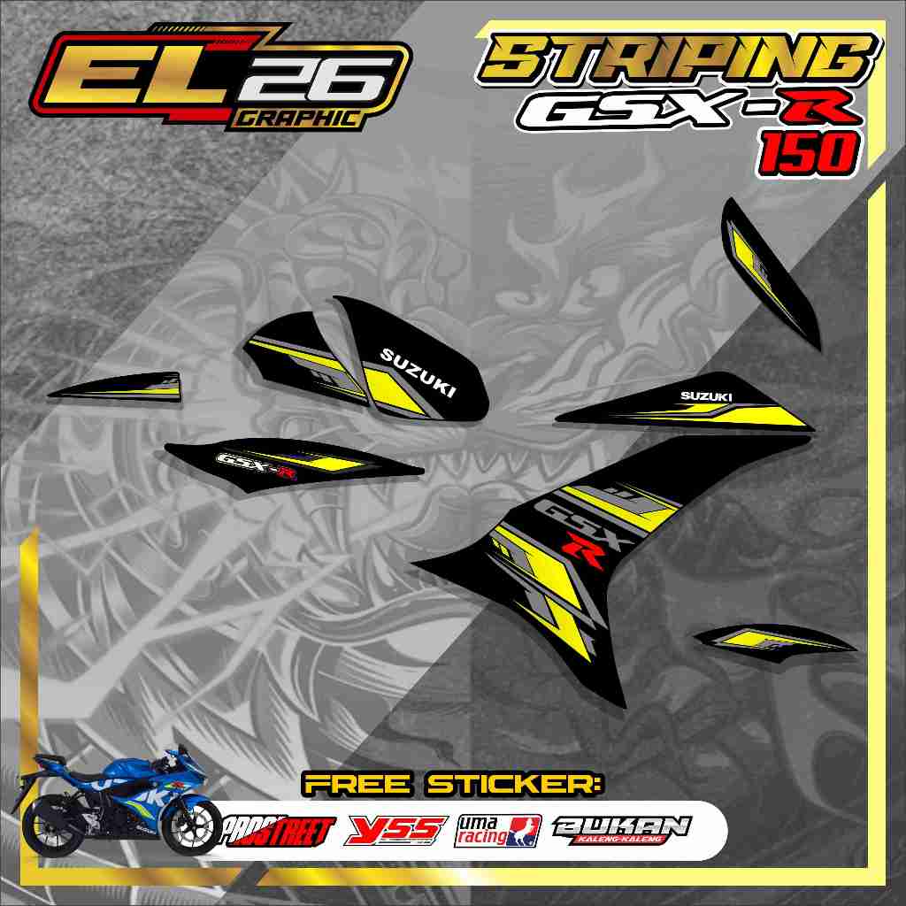649 STRIPING STICKER GSX-R 150   - STICKER GSX-R 150 MOTIF RESING