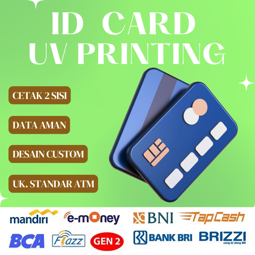 

Cetak Custom Print UV DESAIN ID CARD NAME TAG PVC RFID E-TOLL BERKUALITAS TERBARU