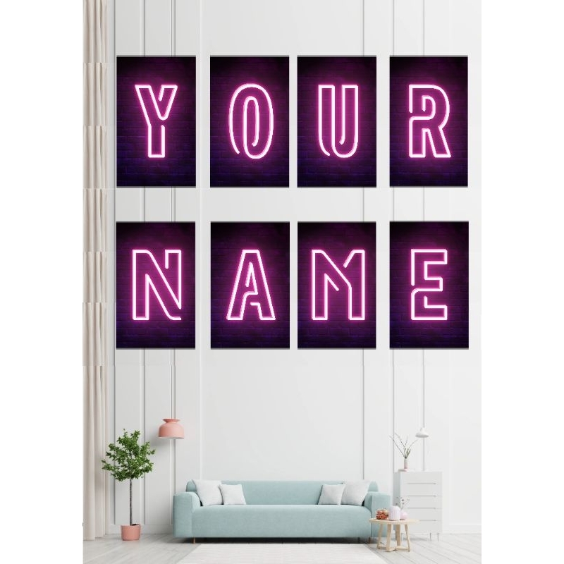 Hiasan Dinding_ Pajangan Nama Satuan_ Alfabet Neon