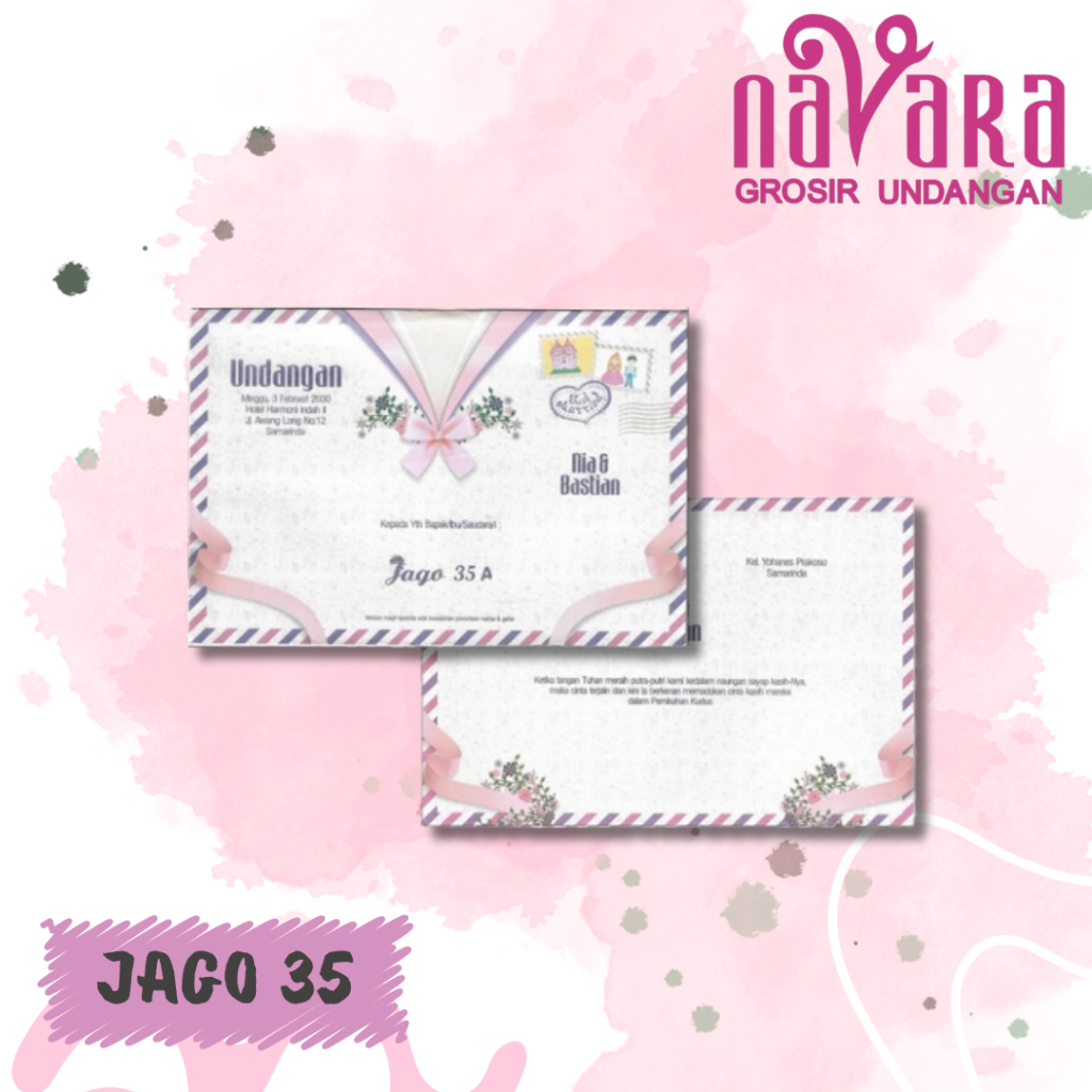 Blangko undangan atau kertas undangan pernikahan merek JAGO 35 dengan bahan kertas BC premium dengan