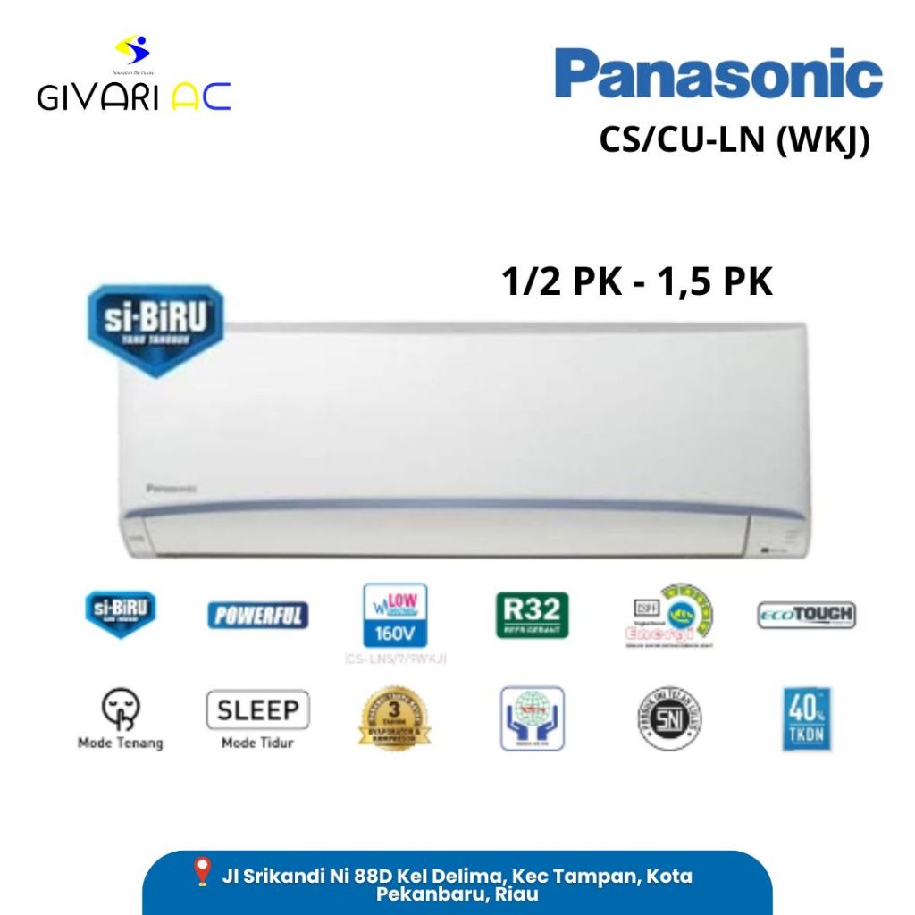 AC PANASONIC STANDARD SI-BIRU 3/4 PK CS/CU-LN7WKJ