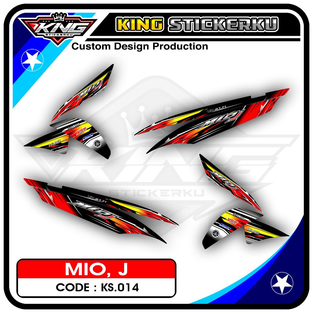 Stiker Mio J - Sticker Striping Motor Mio J Motif Racing KS.14
