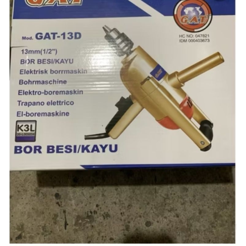 Mesin bor kayu mesin bor besi GAT 13D 13MM / MESIN BOR DRAGON GAT murah berkualitas