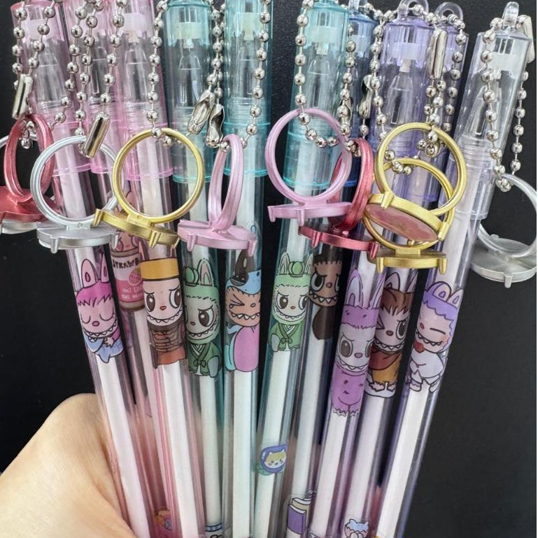 

(12Pen) PEN GEL PENA PULPEN BALLPEN motif LABUBU gantung CINCIN