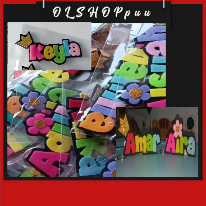 Gantungan kunci Nama Flanel
