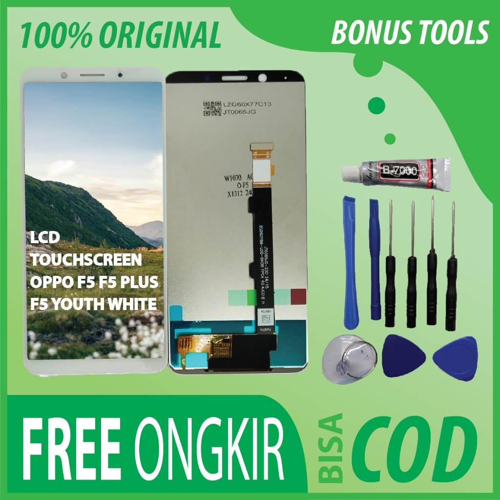 【ORIGINAL 100%】LCD TOUCHSCREEN OPPO F5/ F5 PLUS/ F5 YOUTH WHITE FULLSET TOUCHSCREEN / ORIGINAL100%