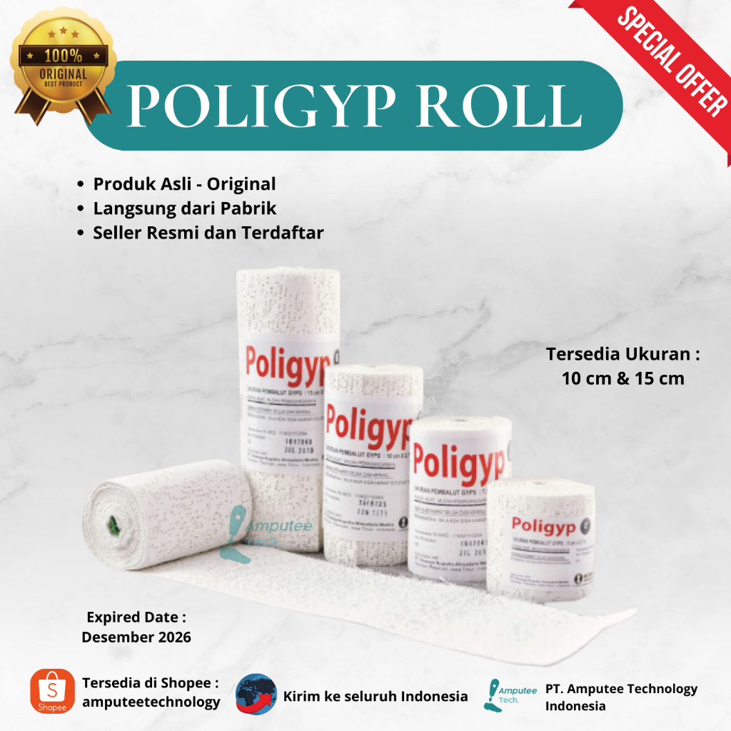 Poligyp Plester Gips Roll Patah Tulang Casting Ortotik Prostetik Murah