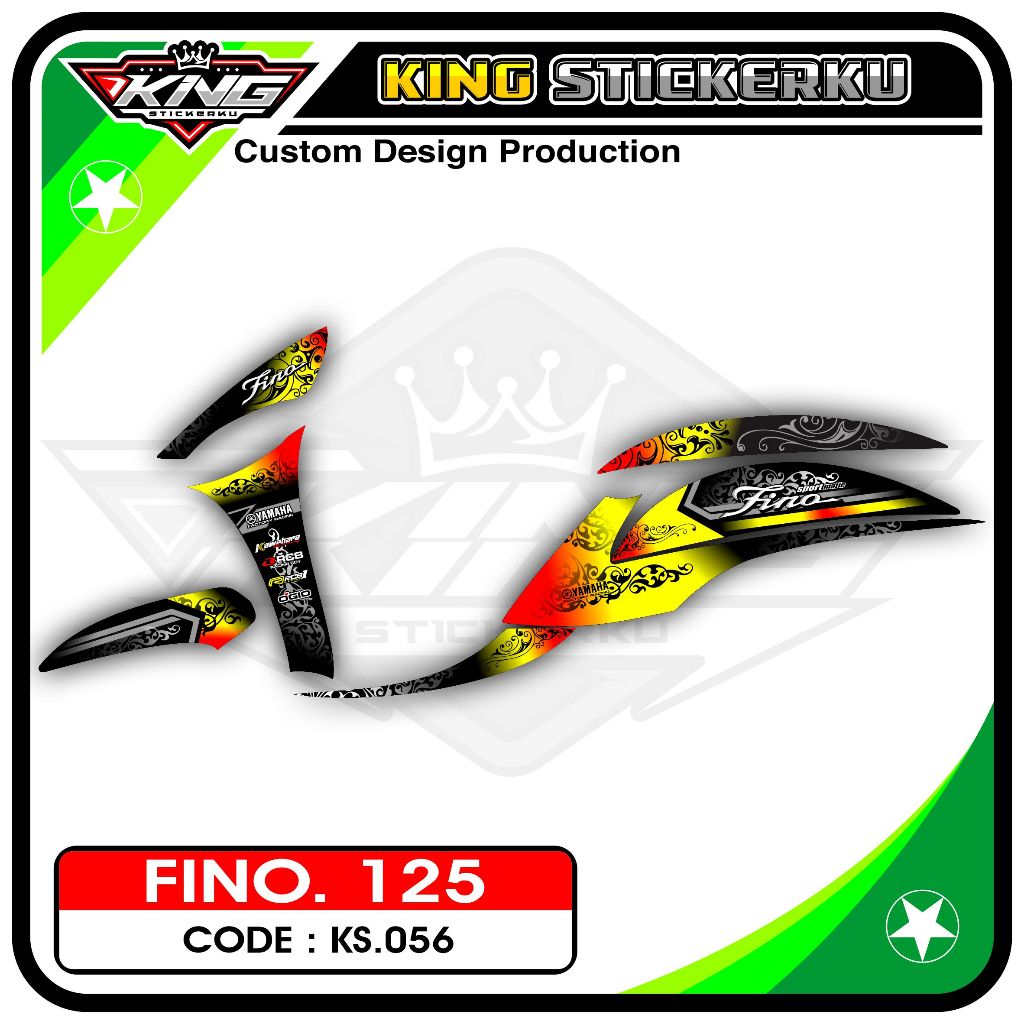 Stiker Fino 125 / Grande - Sticker Striping Aksesoris Motor Fino 125 Desain Racing. KS.056