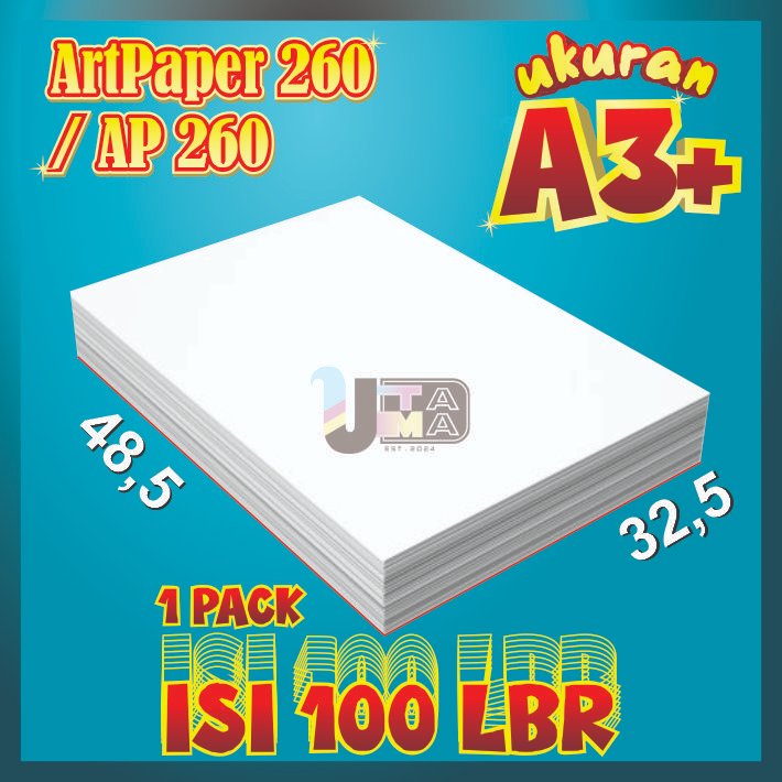 

Kertas Art Paper 260 gsm A3 isi 100/200 lembar / Art Paper A3 260 gsm