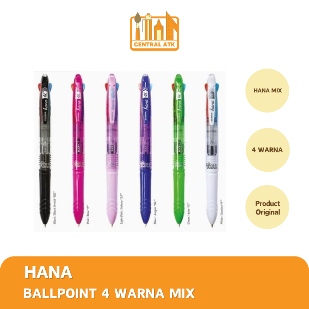 

BALLPOINT / BOLPEN / PULPEN HANA MIX 4 WARNA