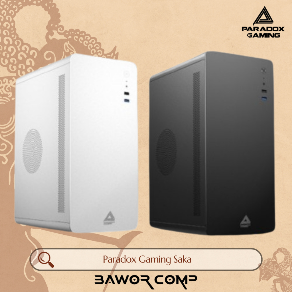 PARADOX GAMING SAKA inc PSU 400w | Casing PC M-ATX | CPU PC Case Gaming - BLACK