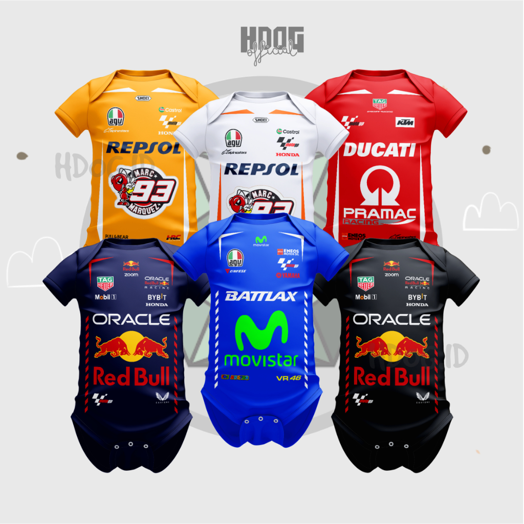 Jumper Bayi Baju Balap Motor GP Rossi Marquest Stoner Baju Wearpark Bayi Jumper Newborn 0-12 Bulan