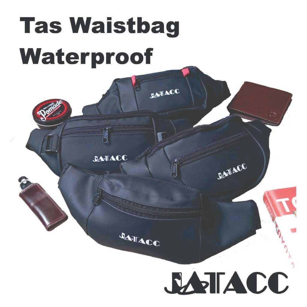 Tas Selempang Pria Anti Air Jatacc Distro Model Waterproof Slingbag Cowok Fashion Pinggang Waistbag