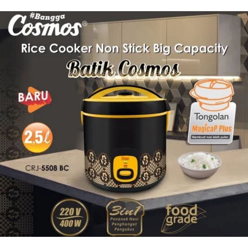 Cosmos Rice Cooker CRJ 5508 BC Megic Com 2,5 liter BATAM