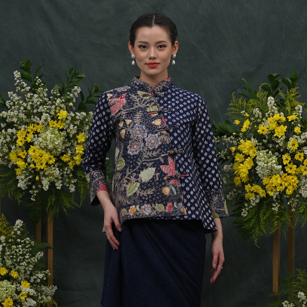 NONA RARA - Vivi Encim T3340, Baju kerja blouse batik wanita modern