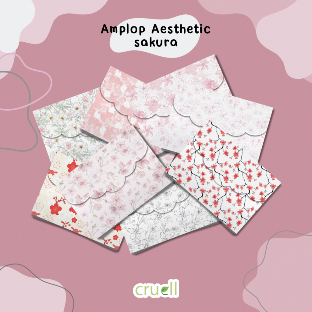 

[Cruell] Amplop aesthetic motif sakura 10x7 cm