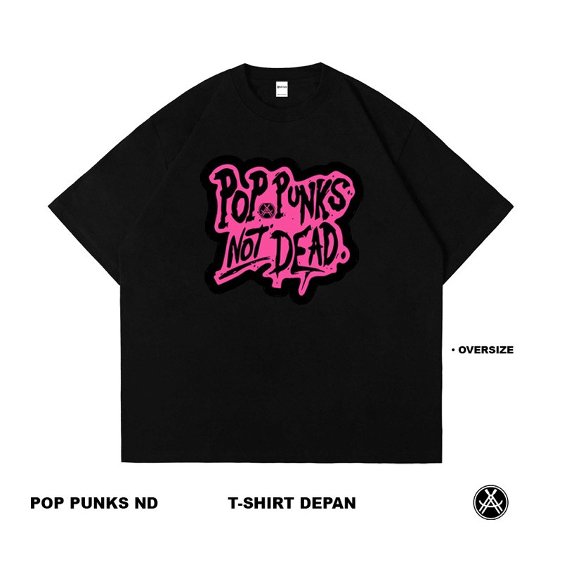 Artisan T-Shirt Poppunk ND Kaos Oversize Hitam Katun Combed