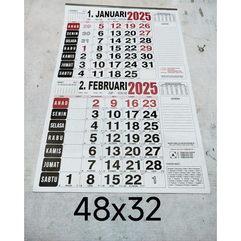 

KALENDER 2025 - KALENDER DINDING - KALENDER JUMBO POLOS 12 LEMBAR - KALENDER ALMANAK - KALENDER JAWA PRANOTO MONGSO