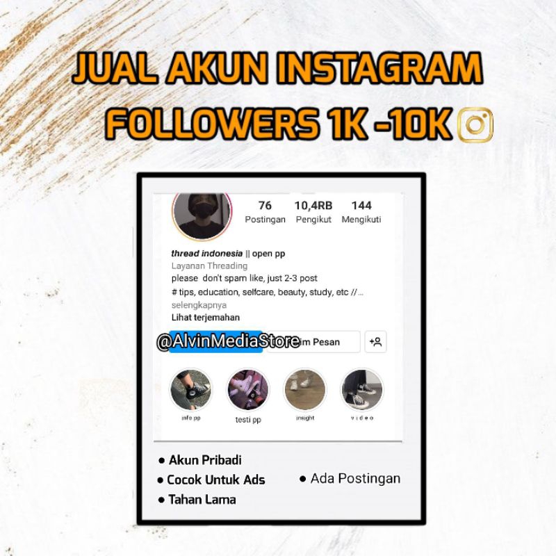 Jual Akun Instagram Followers 1k - 10k Kualitas Terbaik