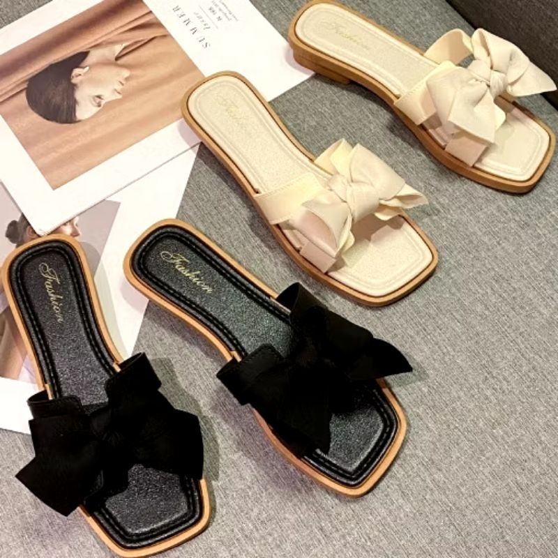Sandal Slop Wanita / Sandal Flat Wanita Korea Import / Sandal Wanita Import Karet