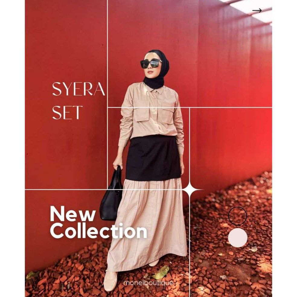 KODE C99O MONEL  Atasan  Top  Bawahan  Skirt  SYERA LATTE