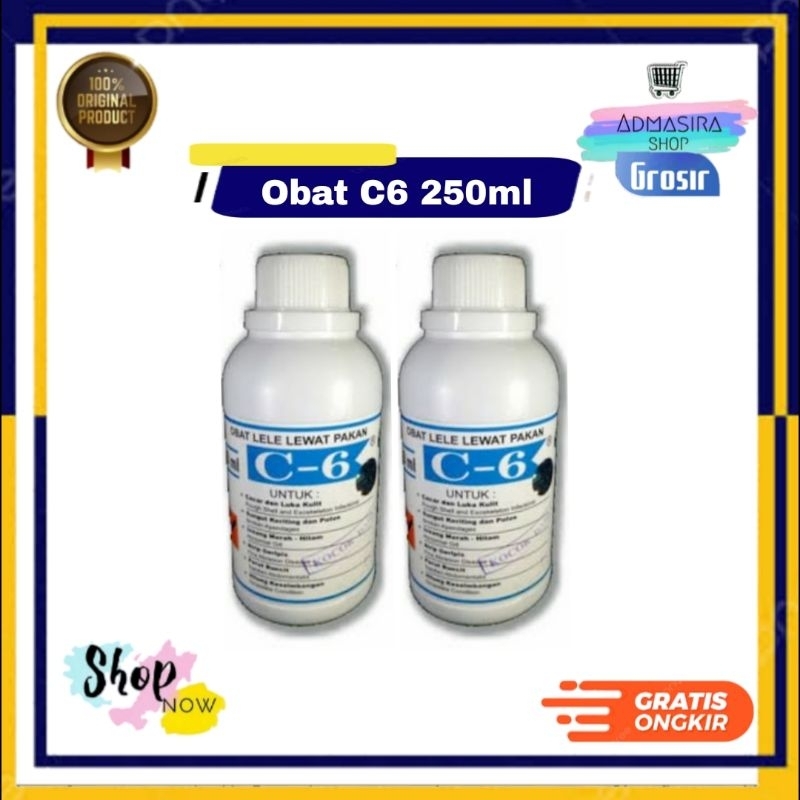 Obat Ikan C6 250ml ORIGINAL Obat Cacar Obat Ikan Lele ASLI 250 ML