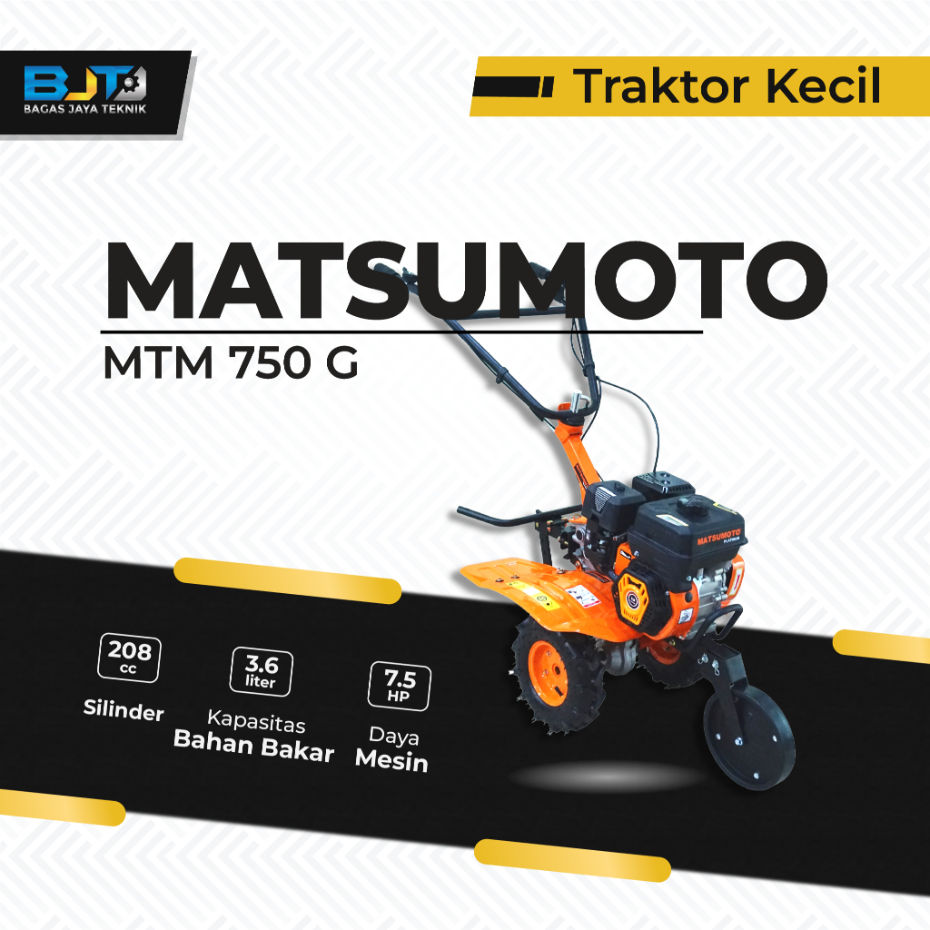 Traktor Kecil Matsumoto MTM 750G Mesin Bajak Sawah 7.5Hp 3.6L