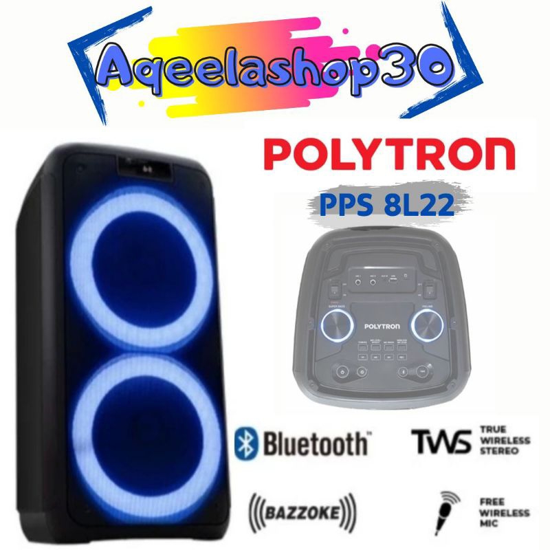 POLYTRON SPEAKER PPS 8L22 PARTY MAX BLUETOOTH KARAOKE