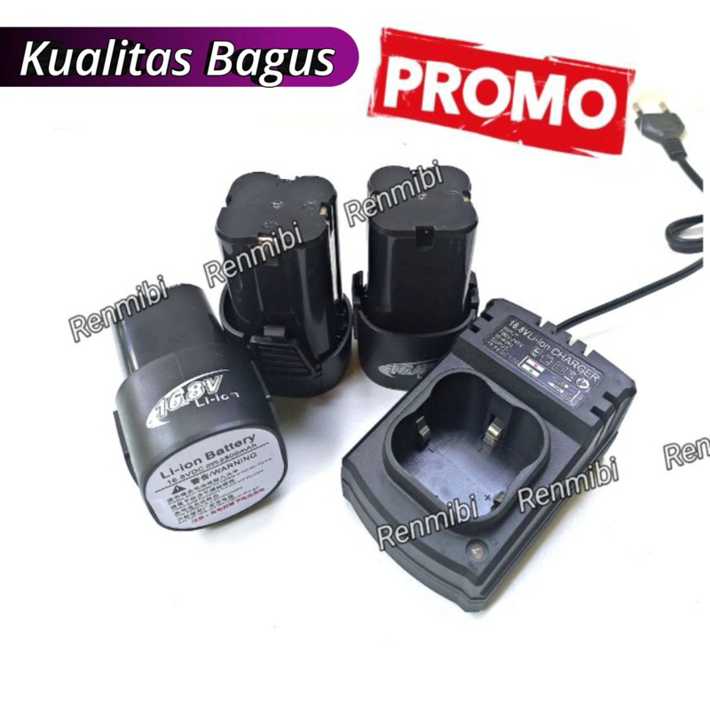Baterai bor cordless 16v 18v 25v 14v 16.6 volt charger cas casan bisa buat jldtool ryu xenon