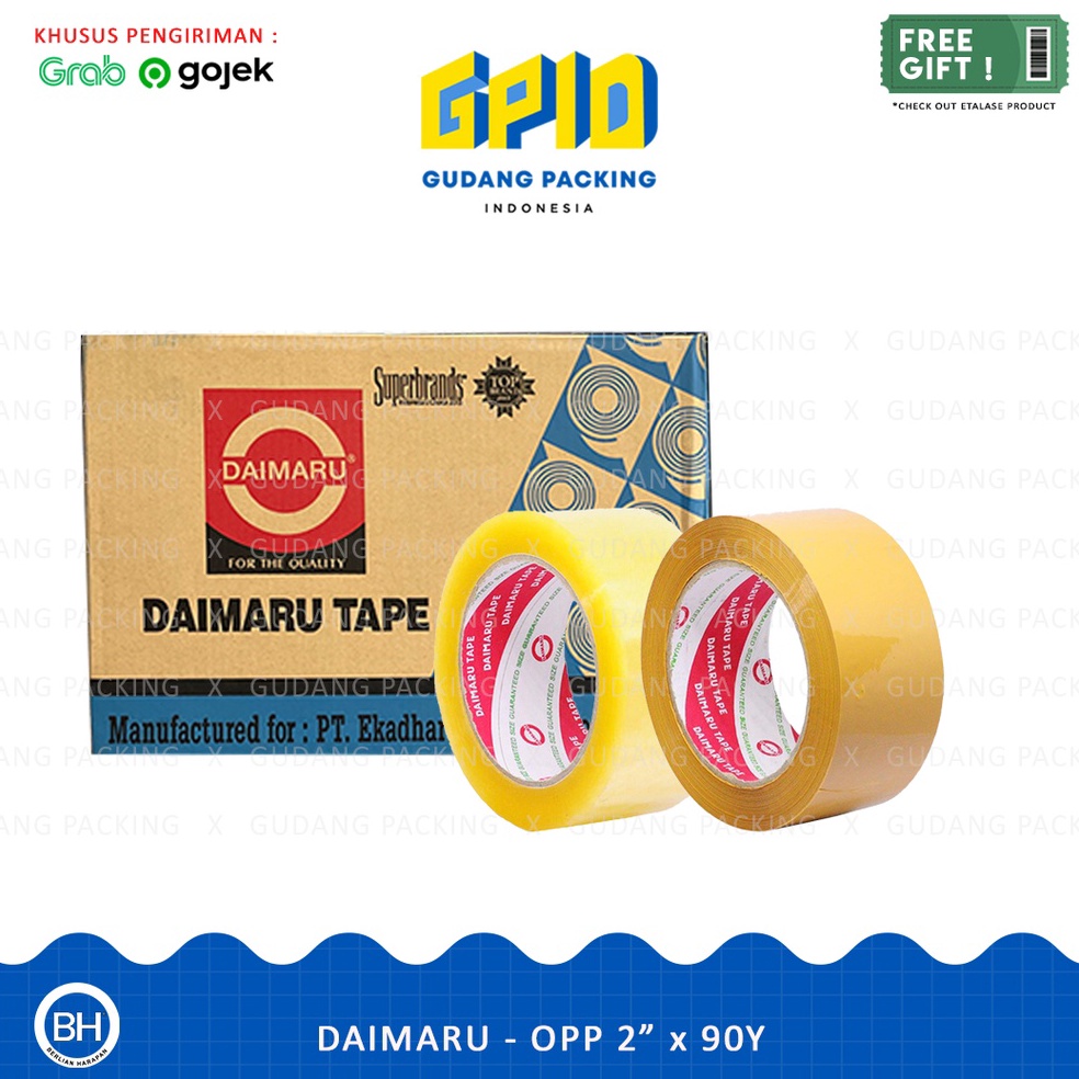 

KODE E6Y3 GOSENDGRAB DAIMARU Lakban 2 inch 48mm x 9y 1y Bening Coklat