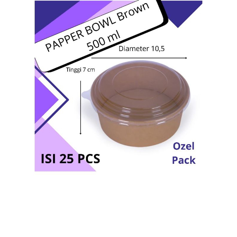 Paper Bowl Coklat 500 ml